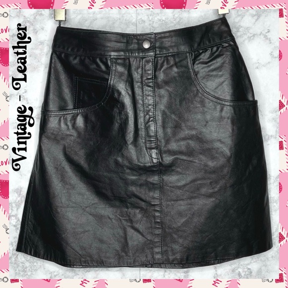 Marco Morani Dresses & Skirts - ⭐️ MARCO MORANI 80s LEATHER Fully Lined Pencil Skirt Women’s 28 Inch Waist